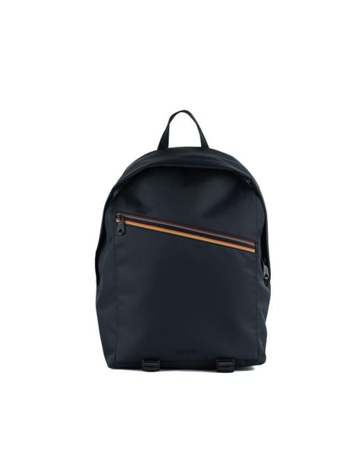 Paul Smith Blue Recycled Polyester Backpack 'Artist Stripe' for men