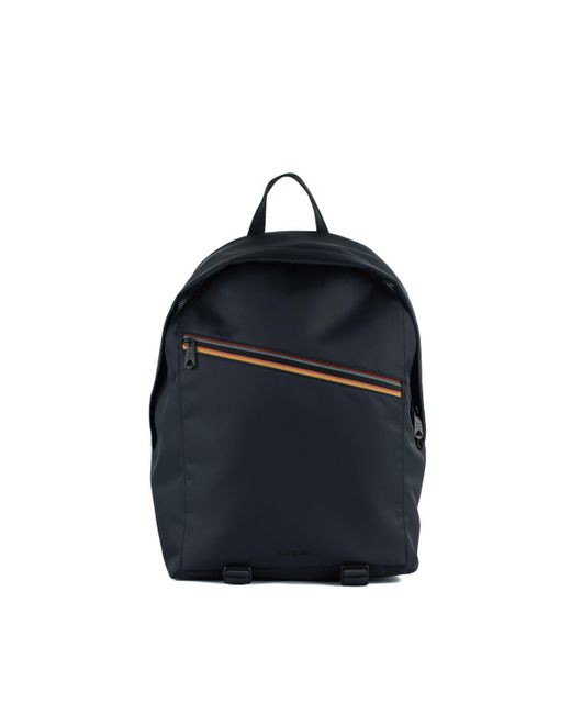 Paul Smith Blue Recycled Polyester Backpack 'Artist Stripe' for men