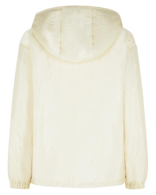 Moncler Natural Padded Polyamide Sweatshirt With Off- Teddy Trim