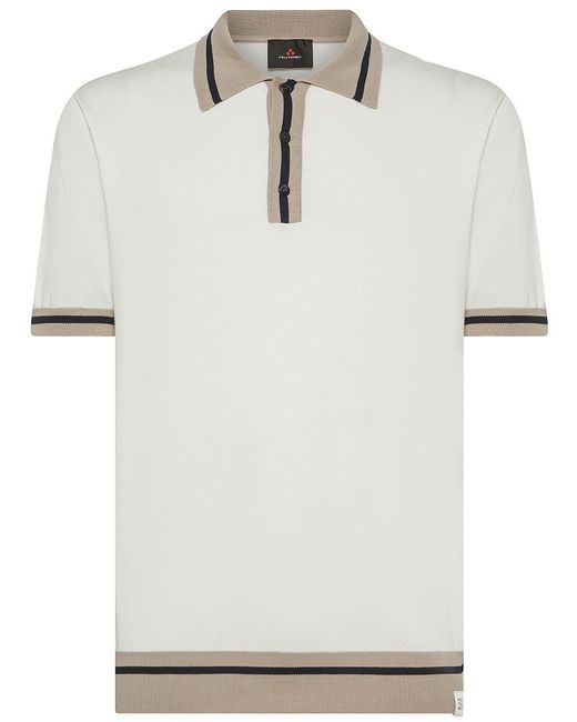 Peuterey White Cotton Polo With Contrast Trims for men
