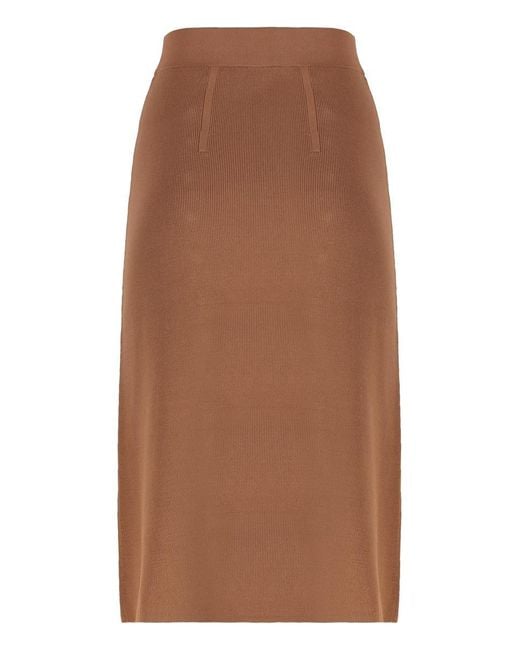 Elisabetta Franchi Brown Gonna Midi