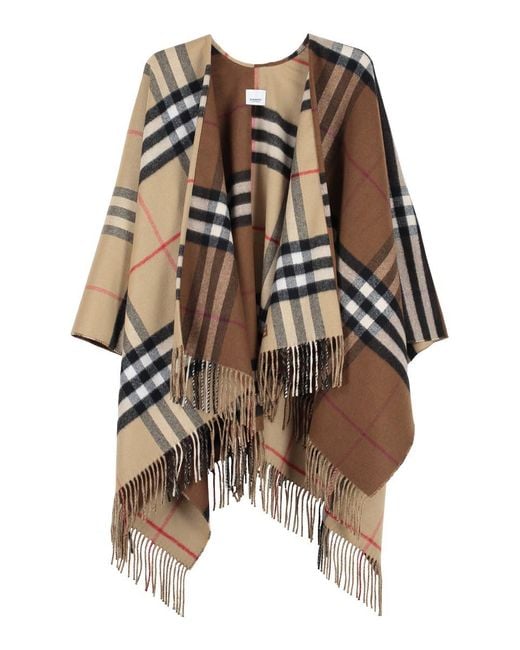 Burberry Brown Wool And Cashmere Cape