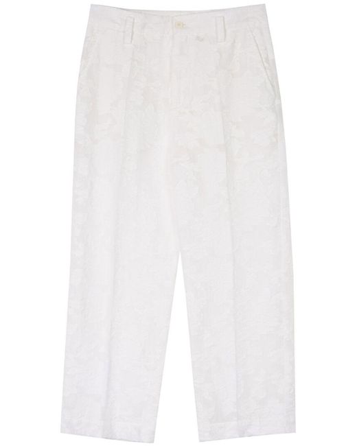 Barena White Adriano Floral Pants