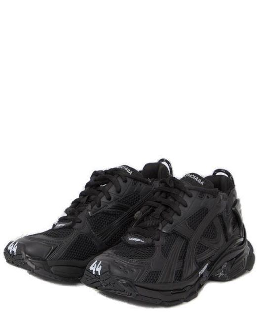 Balenciaga Black Raffia Lace Up Sneakers for men