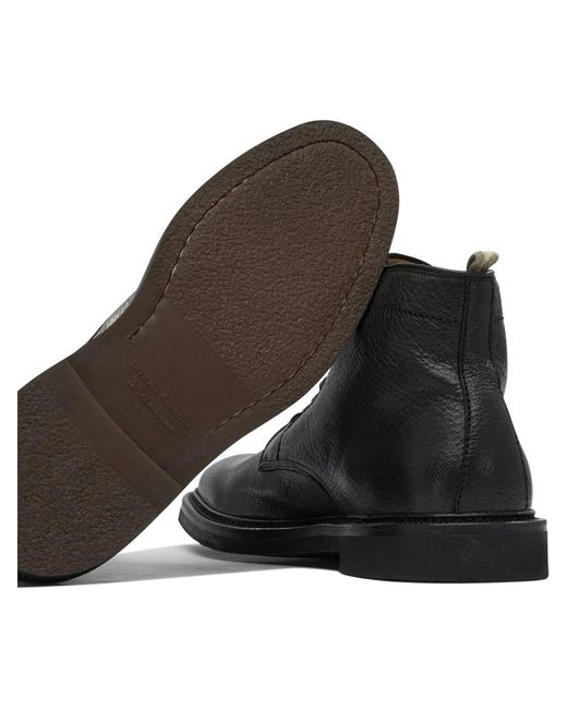Officine Creative Black Rubber Ankle Boots for men