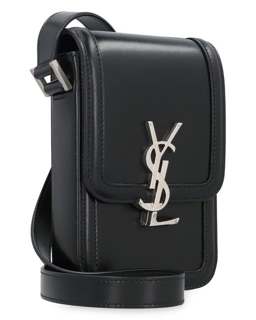 Saint Laurent Black Solferino Brand-plaque Leather Cross-body Bag for men