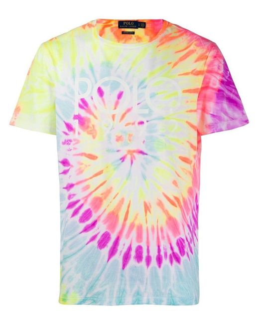 Polo Ralph Lauren Tye Dye Logo T-shirt in Pink for Men | Lyst