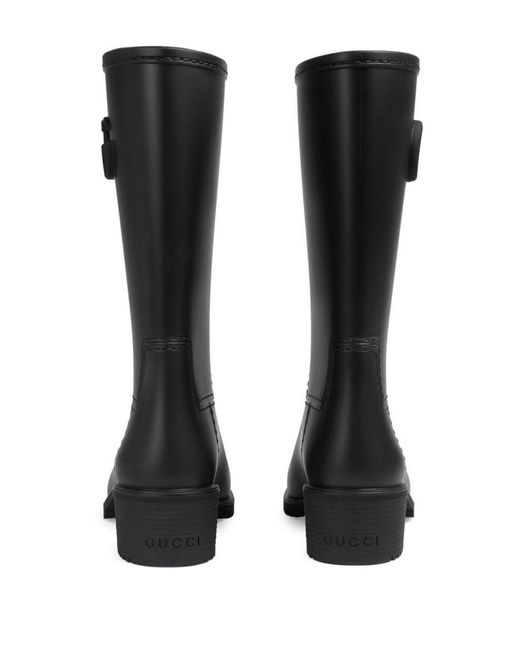 Gucci Black Rubber Rain Boots