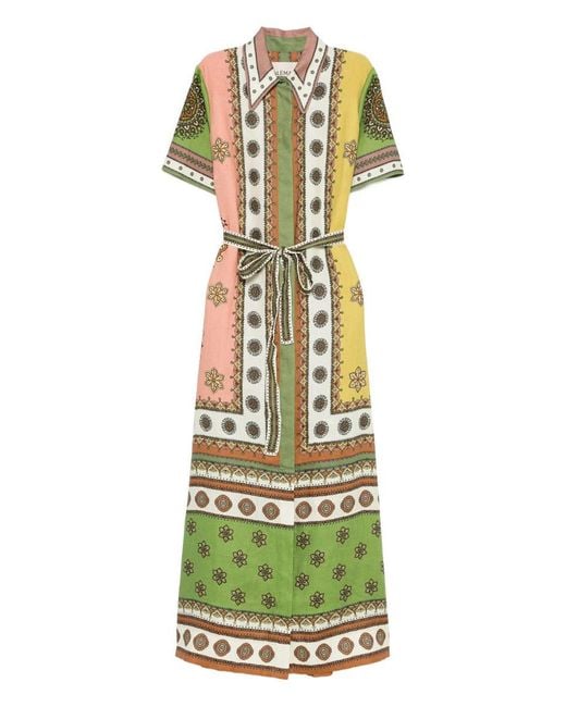 ALÉMAIS Green Contina Shirtdress