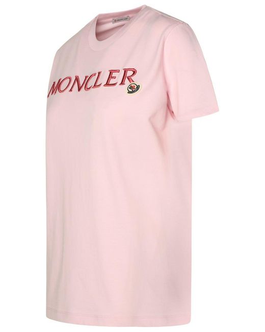 Moncler Pink T-shirt With Logo,