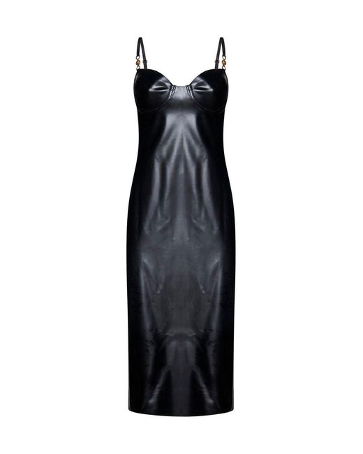 Versace Black Sweetheart-neck Sleeveless Dress