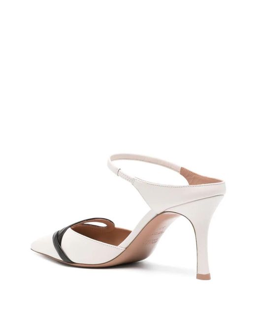 Malone Souliers White Bonnie 80 Mules Shoes