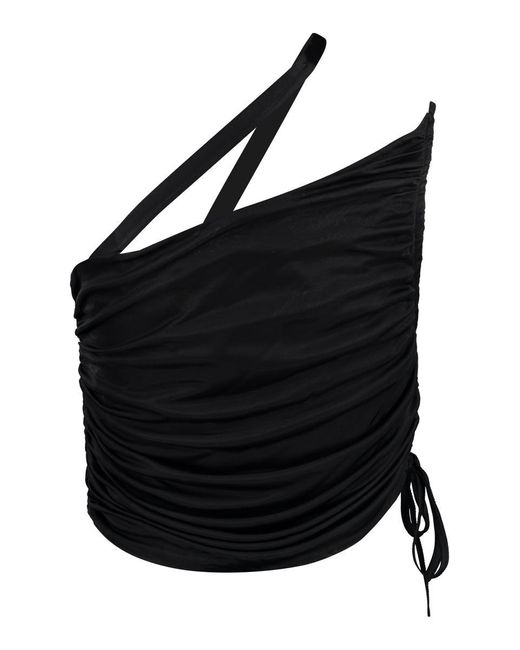 ANDREADAMO Black Draped Top