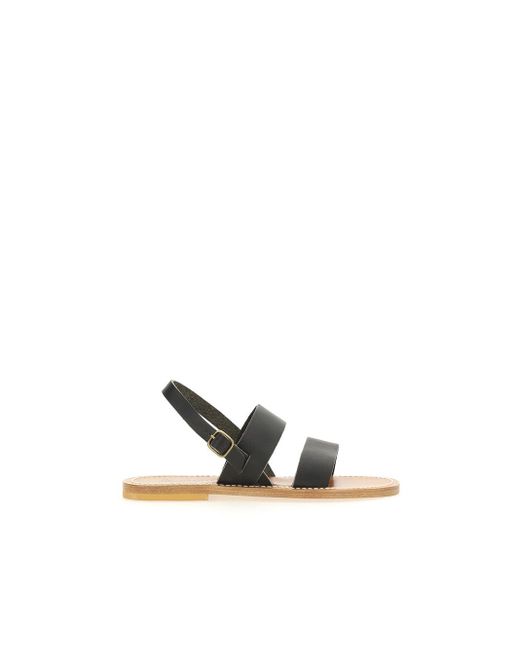 k jacques black sandals
