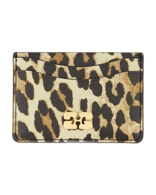 Ganni Metallic Bou Card Holder Print