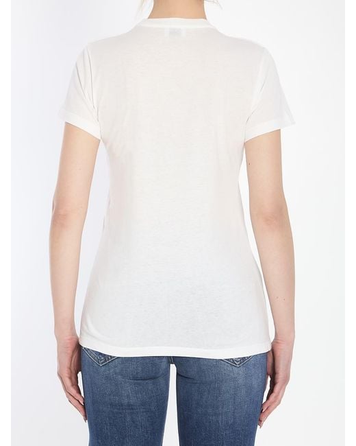 Saint Laurent White Musical Festival Print T-Shirt