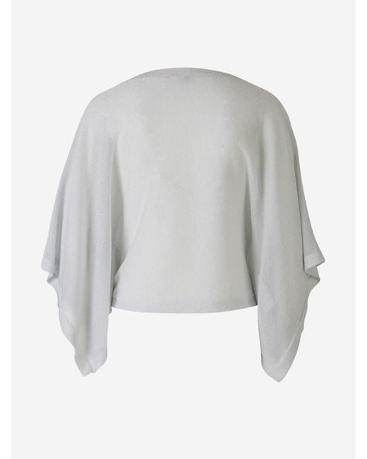 Peserico Gray Knitted Cape Sweater
