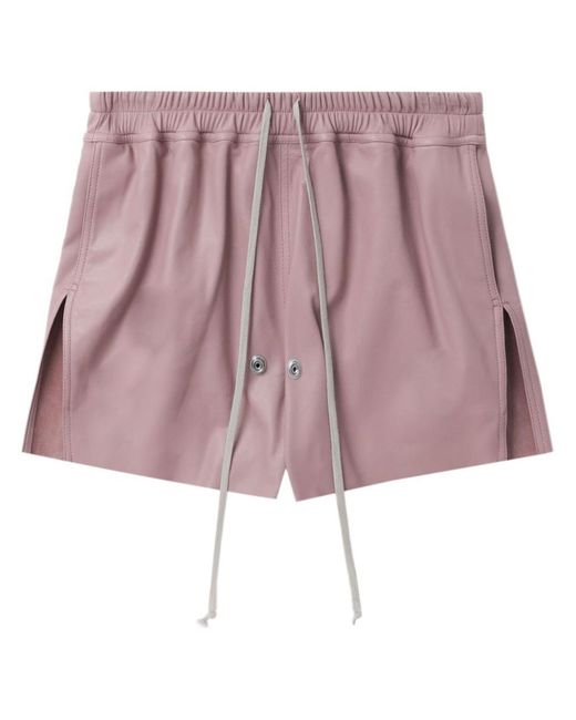 Rick Owens Pink Gabe Leather Shorts