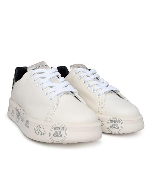Premiata White Leather Sneakers