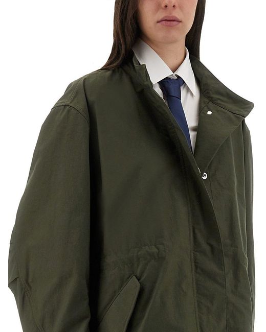 Givenchy Green Oversized Parka With Logo Print