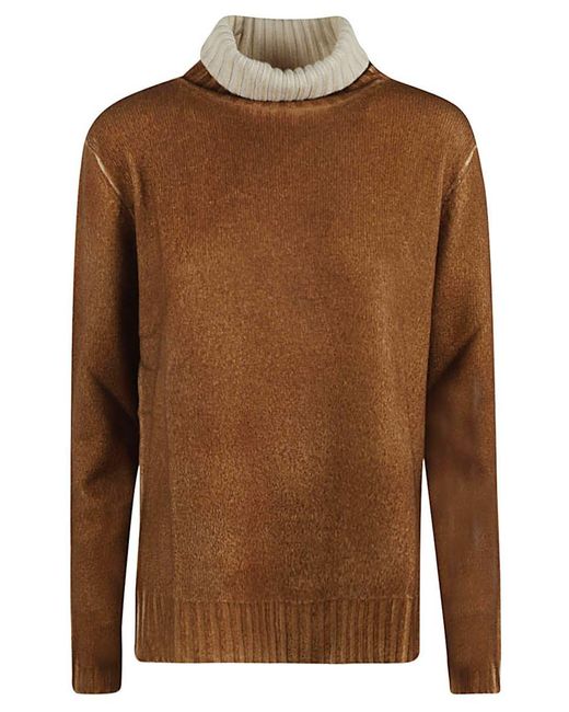 ALESSANDRO ASTE Brown Wool And Cashmere Blend Turtleneck Sweater