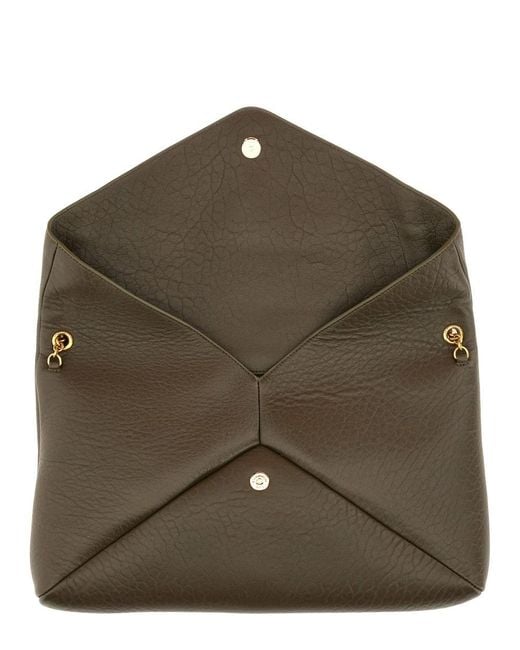 Saint Laurent Brown Clutch Bag "Envelope Cassandre" Xxl