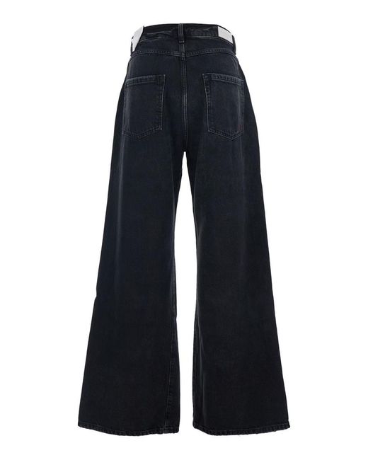 ICON DENIM 'debby' Black Jeans With Wide Leg And Logo Patch On The Rear ...