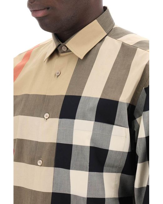 Burberry Natural Long Sleeve Summerton Shirt for men