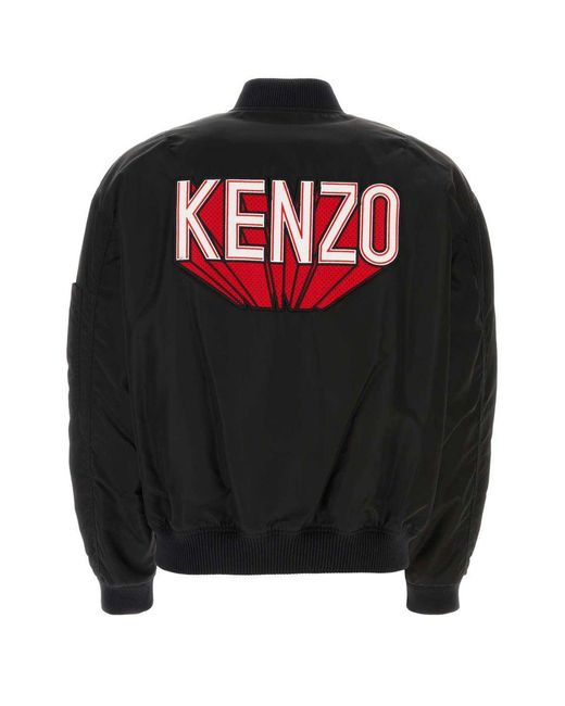 KENZO Black 3 D Varsity Bomber Jacket for men