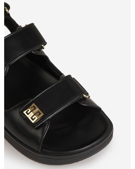 Givenchy Black Leather Strap Sandals