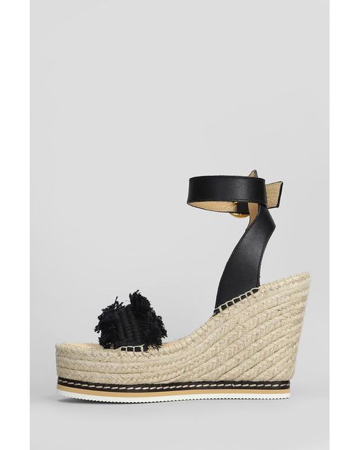 Odissã¬ Black Lily Wedges