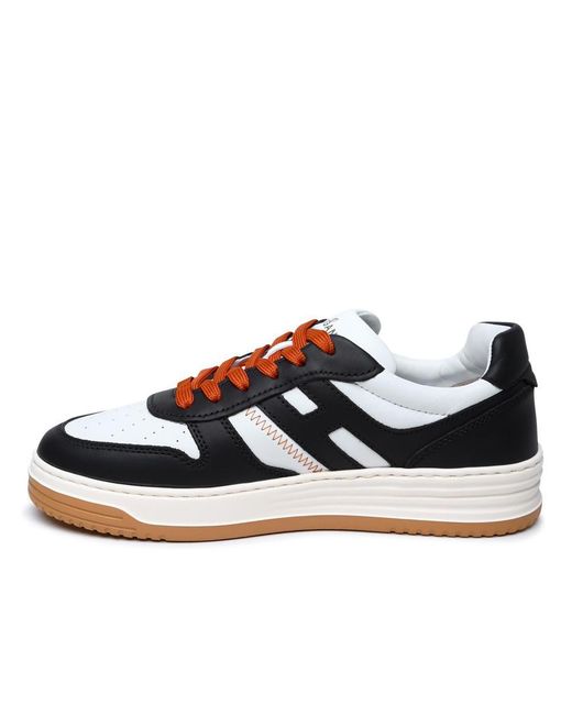 Hogan White And Black Leather Sneakers for men