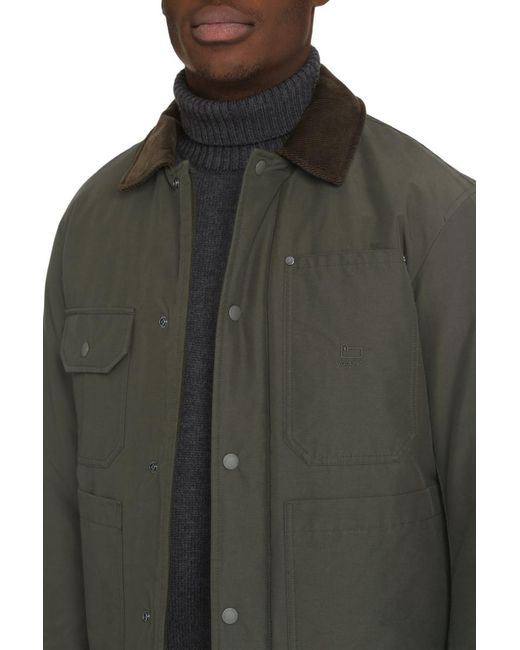 Woolrich Green Duster Raincoat for men