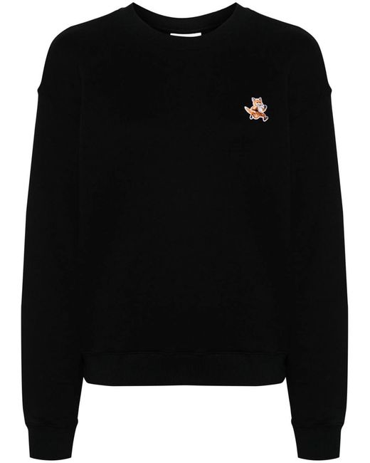 Maison Kitsuné Black Sweatshirt With Fox Patch