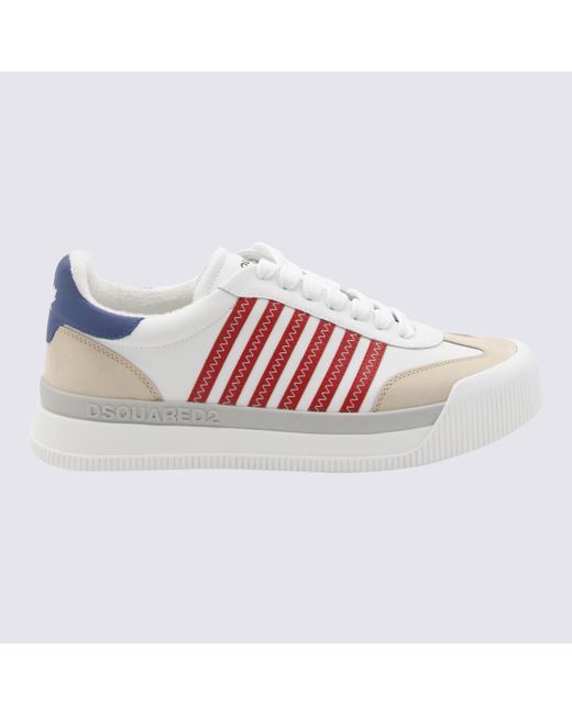 DSquared² Red Multicolour Leather Sneakers for men