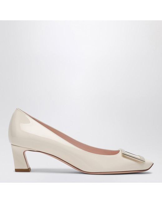 Roger Vivier Natural Patent Leather Trompette Pumps