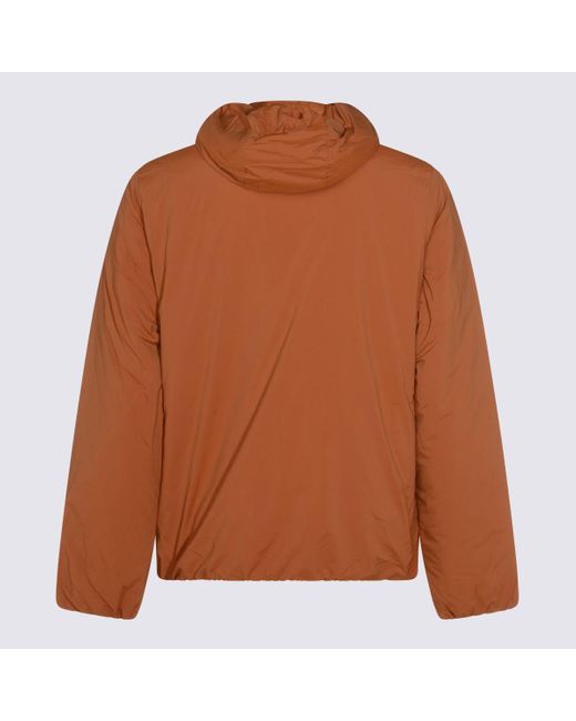 K-Way Brown Nylon Jack Plain Casual Jacket for men