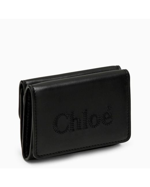 Chloé Black Chloé Sense Trifold Wallet Small