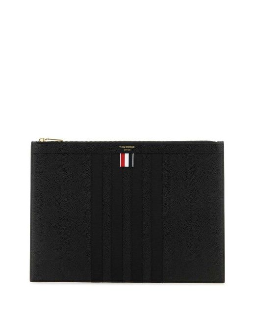 Thom Browne Black Leather Pouche for men