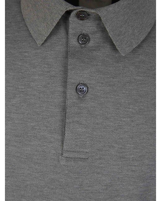 Givenchy Gray Cotton Piquet Polo for men