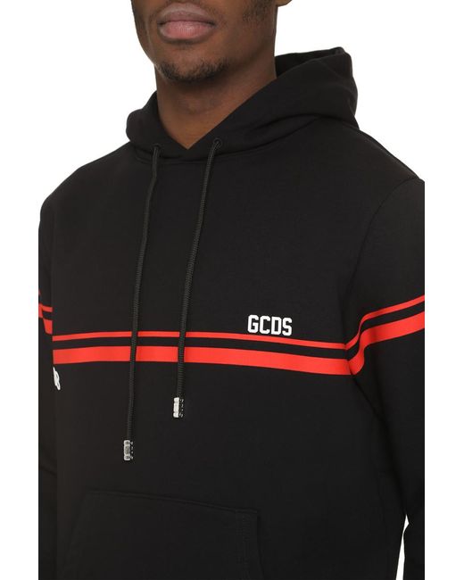Gcds Black Hooded Sweatshirt for men