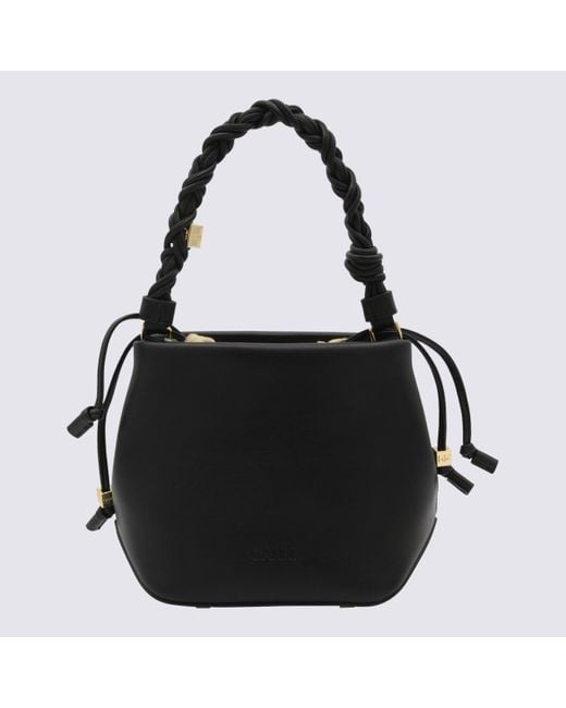 Ganni Black Leather Bou Bucket Bag