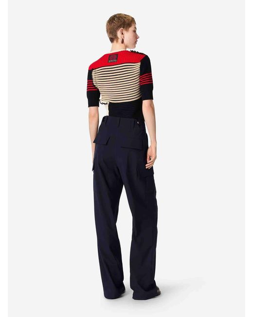 Bottega Veneta Blue Wool Cargo Pants