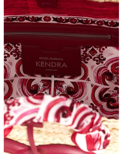 Dolce & Gabbana Pink Kendra Large Straw Tote Bag