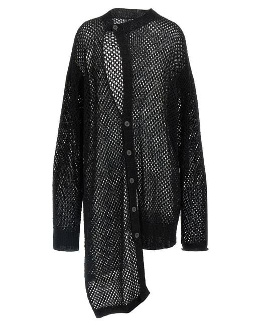 Yohji Yamamoto Black Asymmetrical Cardigan for men