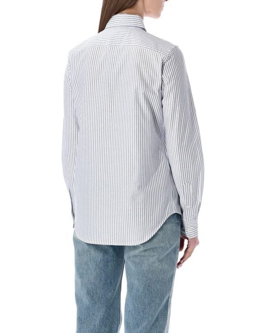 Polo Ralph Lauren Gray Slim-Fit Striped Oxford Shirt