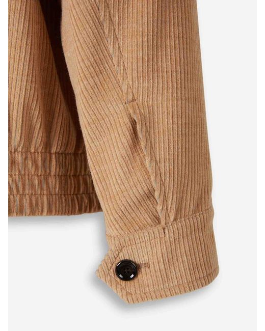 Lardini Natural Corduroy Zip Jacket for men