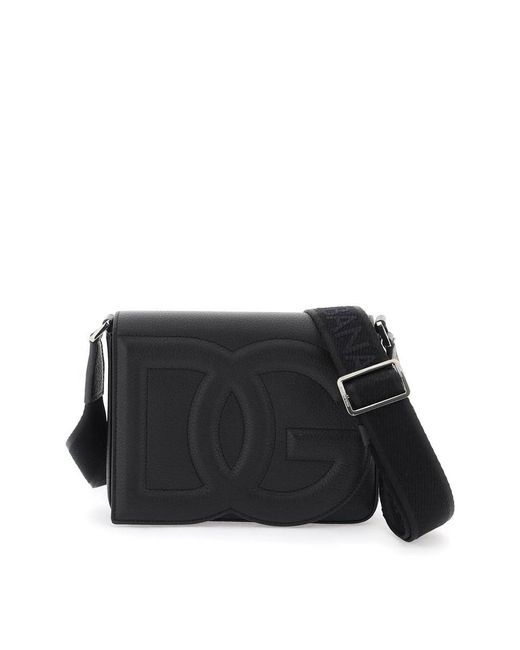 Dolce & Gabbana Black Medium-Sized Dg Logo Shoulder Bag for men