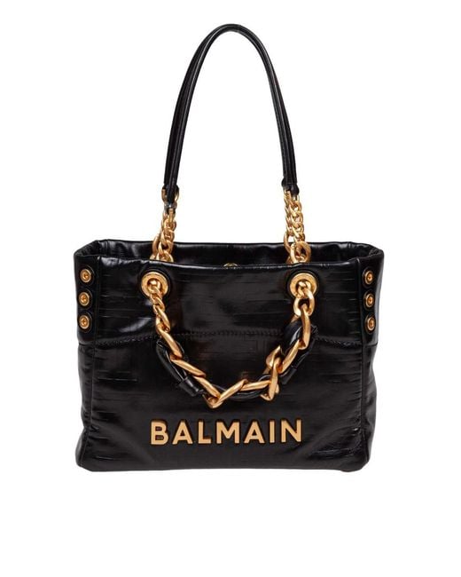 Balmain Black 1945 Soft Small Calfskin Bag
