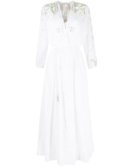 Forte Forte White Floral Embroidery Dress